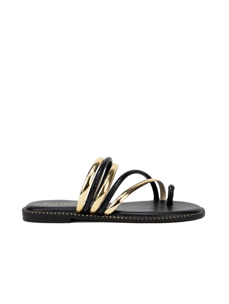 Mules plates multi-brides